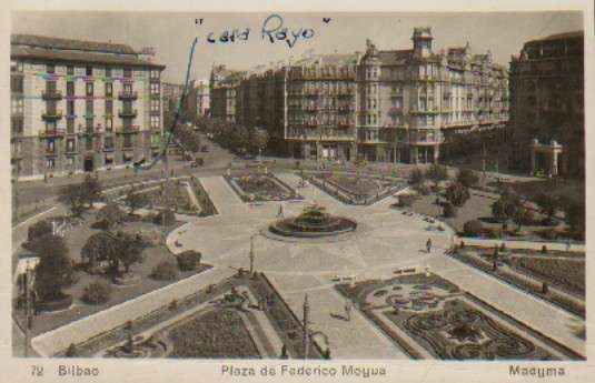 POSTAL DE BILBAO. Nº 72. PLAZA DE FEDERICO MOYUA.