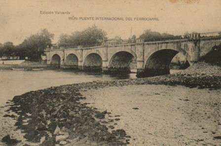 POSTAL ANTIGUA DE IRUN. PUENTE INTERNACIONAL DEL FERROCARRIL.