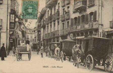 POSTAL ANTIGUA DE IRUN. CALLE MAYOR.