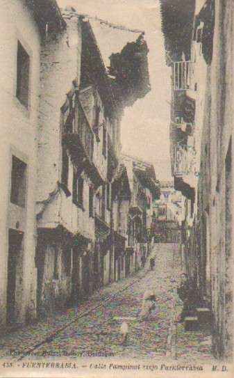 POSTAL ANTIGUA DEL PAIS VASCO. VIEJO FUENTERRABIA CALLE DE PAMPINOT