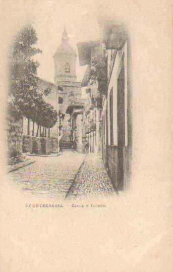 POSTAL ANTIGUA DEL PAIS VASCO. FUENTERRABIA CALLE Y IGLESIA