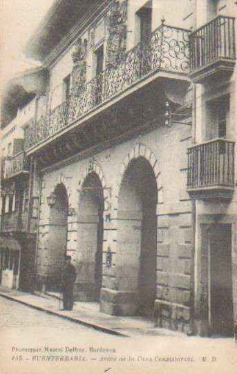 POSTAL ANTIGUA DEL PAIS VASCO. FUENTERRABIA Nº 153 ARCOS DE LA CASA CONSISTORIAL