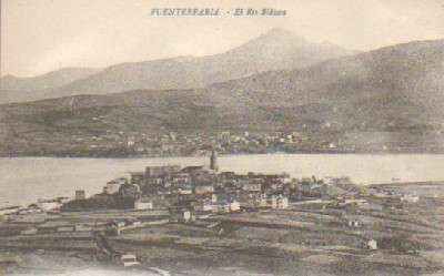 POSTAL ANTIGUA DEL PAIS VASCO. FUENTERRABIA EL RIO BIDASOA