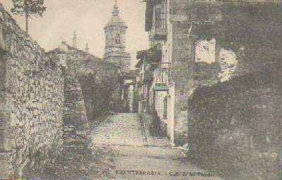 POSTAL ANTIGUA DEL PAIS VASCO. FUENTERRABIA CALLE DE LAS TIENDAS