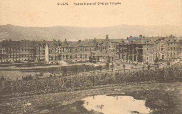 POSTAL ANTIGUA DE BILBAO. NUEVO HOSPITAL CIVIL DE BASURTO.