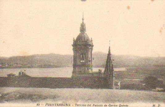 POSTAL ANTIGUA DE FUENTERRABIA. Nº 83. TERRAZA DEL PALACIO DE CARLOS QUINTO.