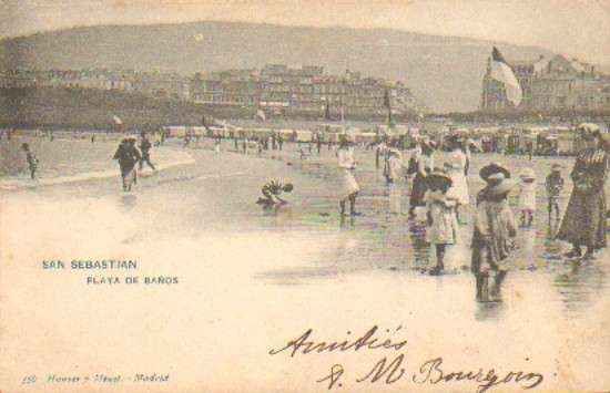 POSTAL ANTIGUA DE SAN SEBASTIAN. PLAYA DE BAÑOS.