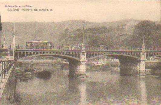 POSTAL ANTIGUA DE BILBAO. PUENTE DE ISABEL II.