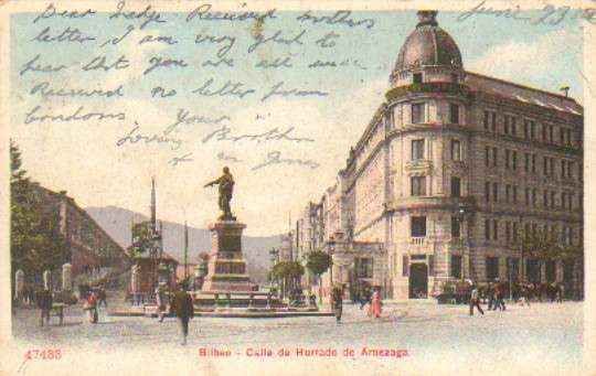 POSTAL ANTIGUA DE BILBAO. CALLE DE HURTADO DE AMEZAGA.
