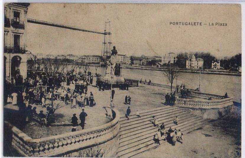 POSTAL ANTIGUA DEL PAIS VASCO. PORTUGALETE. LA PLAZA