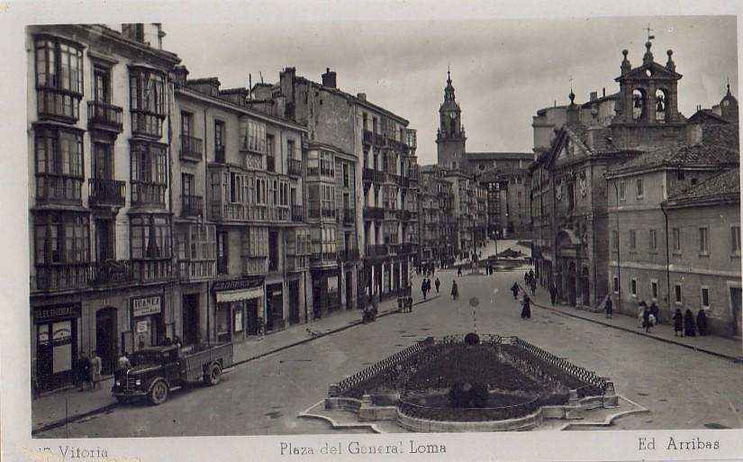 POSTAL ANTIGUA DEL PAIS VASCO. VITORIA. PLAZA DEL GENERAL LOMA. Nº 17