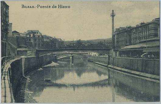 POSTAL ANTIGUA DE BILBAO. PUENTE DE HIERRO