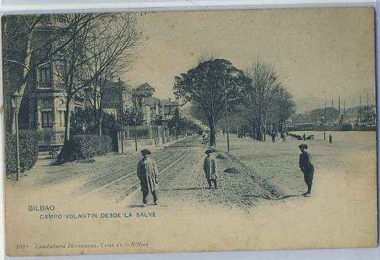 POSTAL ANTIGUA DE BILBAO. CAMPO VOLANTIN DESDE LA SALVE