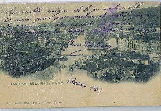 POSTAL ANTIGUA DE BILBAO. PANORAMA DE LA RIA