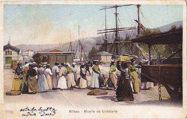 POSTAL ANTIGUA DEL PAIS VASCO. BILBAO. MUELLE DE URIBITARTE