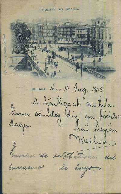 POSTAL ANTIGUA DEL PAIS VASCO BILBAO PUENTE DEL ARENAL