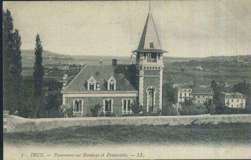 POSTAL ANTIGUA DEL PAIS VASCO IRUN Nº 7 PANORAMA SUR HENDAYE ET FONTARABIE