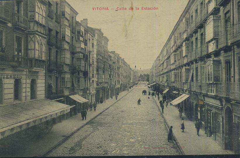 POSTAL ANTIGUA DEL PAIS VASCO VICTORIA CALLE DE LA ESTACION