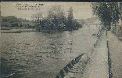 POSTAL ANTIGUA DEL PAIS VASCO FRONTERA ESPAÑOLA BEHOBIA LA ISLA DE LOS FAISANES / ISLA DE LA CONFERENCIA
