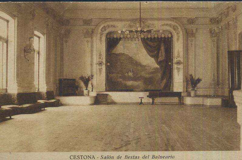POSTAL ANTIGUA DEL PAIS VASCO CESTONA GUIPUZCOA SALON DE FIESTAS DEL BALNEARIO