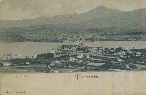 POSTAL ANTIGUA DEL PAIS VASCO FUENTERRABIA RIO BIDASOA