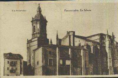 POSTAL ANTIGUA DEL PAIS VASCO FUENTERRABIA LA IGLESIA