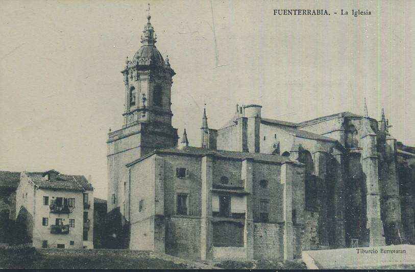 POSTAL ANTIGUA DEL PAIS VASCO FUENTERRABIA LA IGLESIA