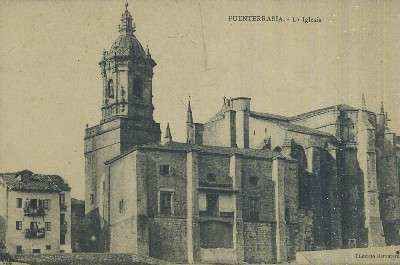 POSTAL ANTIGUA DEL PAIS VASCO FUENTERRABIA LA IGLESIA