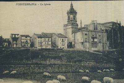 POSTAL ANTIGUA DEL PAIS VASCO FUENTERRABIA LA IGLESIA