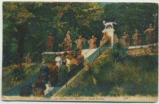 POSTAL RELIGIOSA. Nº 74. LOURDES. LE CALVAIRE. l STATION