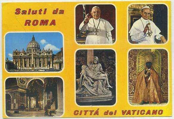 POSTAL RELIGIOSA. CITTA DEL VATICANO. SALUTI DA ROMA