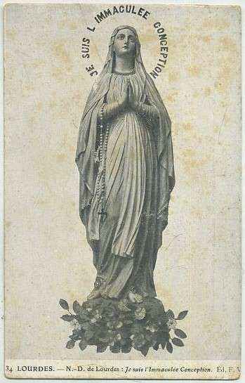 POSTAL RELIGIOSA. Nº 34 LOURDES. JE SUIS L'INMACULÈE CONCEPTION