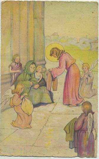 POSTAL RELIGIOSA. SERIE  B. OBRAS DE MISERICORDIA Nº 3