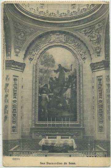 POSTAL RELIGIOSA. SAN BERNARDINO DE SENA. GOYA