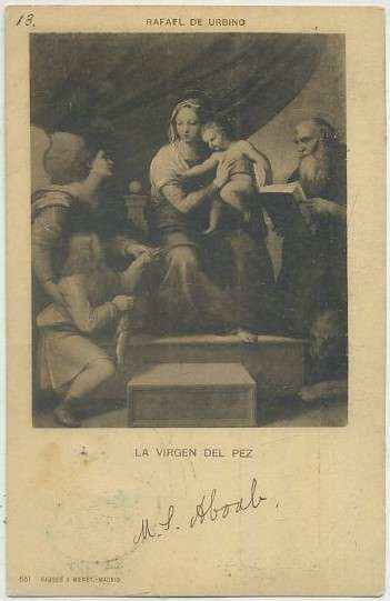 POSTAL RELIGIOSA. LA VIRGEN DEL PEZ