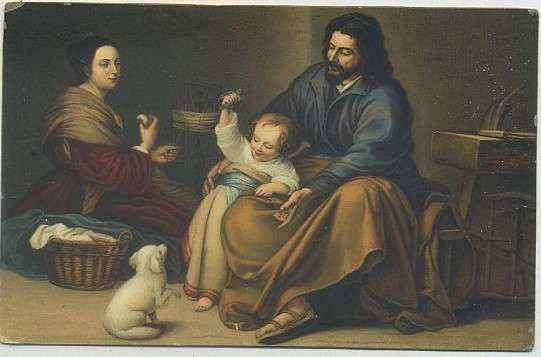 POSTAL RELIGIOSA. SAINTE FAMILLE A L'OISEAU