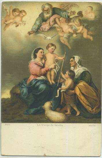 POSTAL RELIGIOSA. LA VIERGE DE SEVILLE. MURILLO