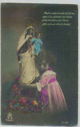 POSTAL RELIGIOSA. VIRGEN CON EL NIÑO