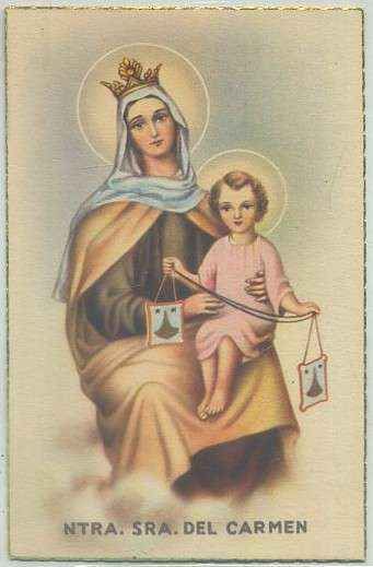POSTAL RELIGIOSA. NUESTRA SEÑORA DEL CARMEN