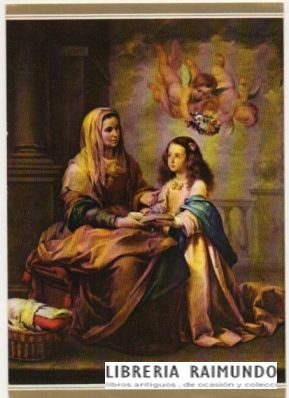 POSTAL RELIGIOSA. SANTA ANA Y LA VIRGEN. MURILLO. MUSEO DEL PARDO