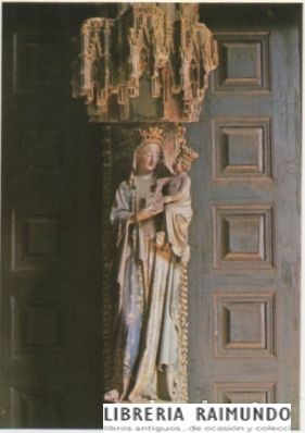 POSTAL RELIGIOSA. TALLA GOTICA DE LA VIRGEN. PAMPLONA. CLAUSTRO DE LA CATEDRAL