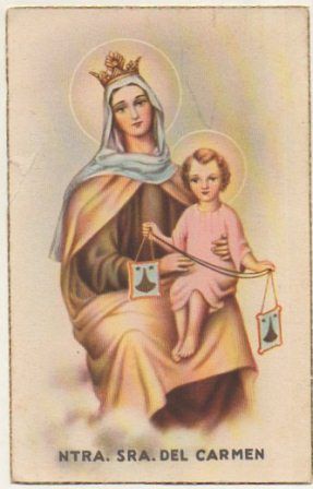 POSTAL RELIGIOSA. NUESTRA SEÑORA DEL CARMEN