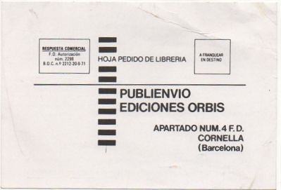 TARJETA POSTAL. RESPUESTA COMERCIAL. PUBLIENVIO EDICIONES ORBIS