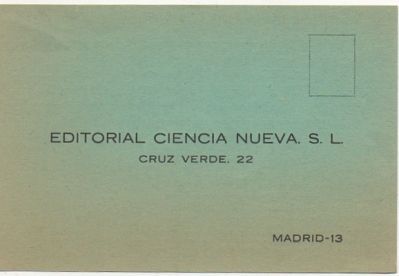 TARJETA POSTAL. RESPUESTA COMERCIAL. EDITORIAL CIENCIA NUEVA S.L.