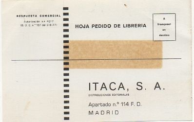 TARJETA POSTAL. RESPUESTA COMERCIAL. ITACA S.A.