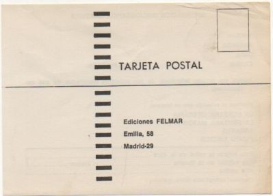 TARJETA POSTAL. RESPUESTA COMERCIAL. EDICIONES FELMAR