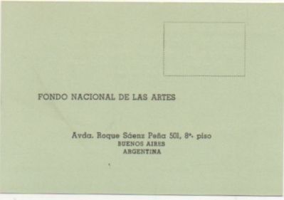 TARJETA POSTAL. RESPUESTA COMERCIAL. FONDO NACIONAL DE LAS ARTES