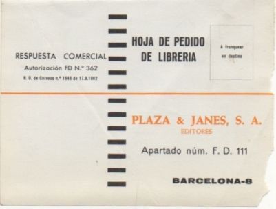 TARJETA POSTAL. RESPUESTA COMERCIAL. PLAZA & JANES S.A.