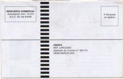 TARJETA POSTAL. RESPUESTA COMERCIAL. EDITORIAL ASINCA