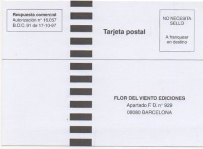 TARJETA POSTAL. RESPUESTA COMERCIAL. FLOR DEL VIENTO EDICIONES